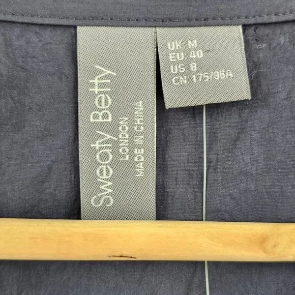 Sweaty Betty Womens 8 Anytime Short Sleeve Navy Blue Romper NWT - Picture 3 of 14